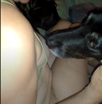 Fat BBW whore uses peanut butter to have her dog lick her pussy â€¢ LeakTape